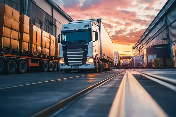 Illustration of a freight vehicle on the road